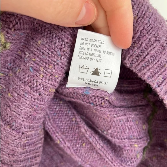 Woolrich Vintage Purple Speckled Snap V Neck Sweater Size Small - Picture 9 of 10